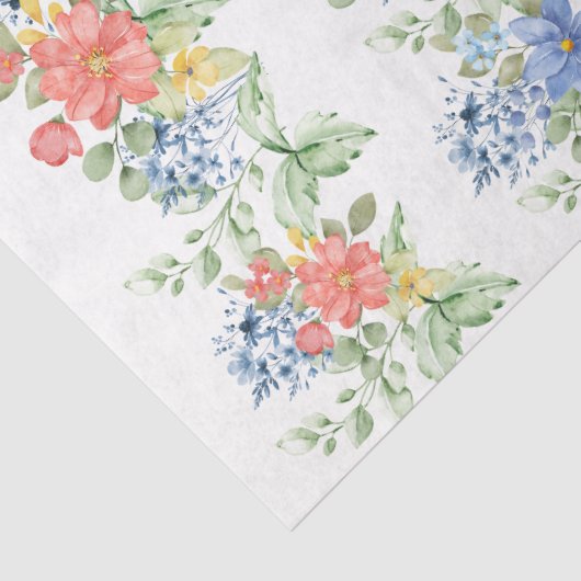Papier Mousseline Spring Pastel Florals Decoupage Paper (Détail)