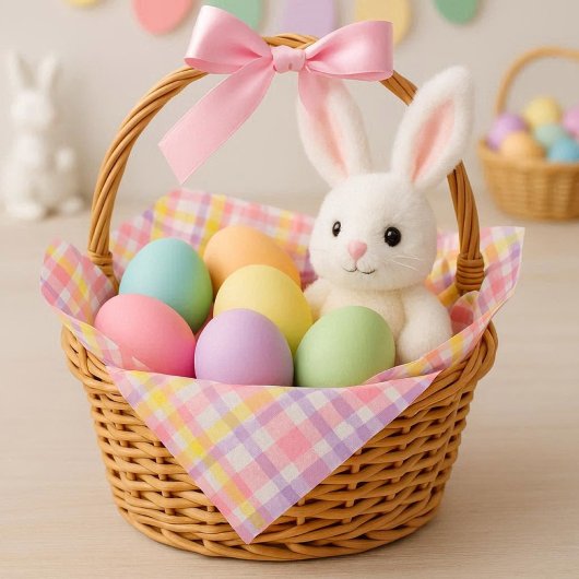 Papier Mousseline Springtime Pink Lavender Plaid 