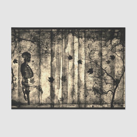 Papier Mousseline SQUELETON ET LAISSE Papier Tissu (Recto)