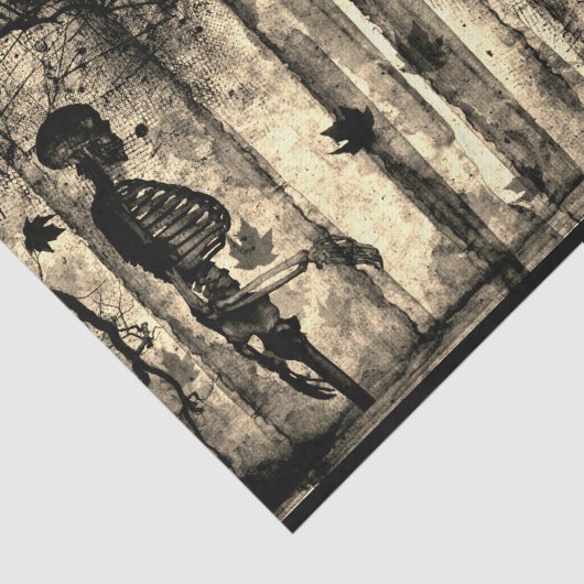 Papier Mousseline SQUELETON ET LAISSE Papier Tissu (Détail)