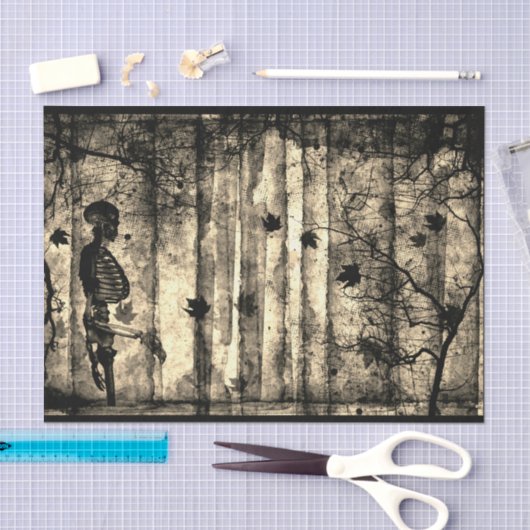 Papier Mousseline SQUELETON ET LAISSE Papier Tissu (Artisanat)