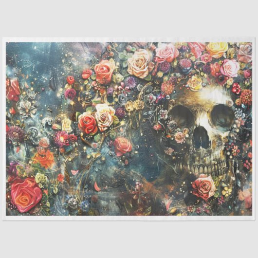 Papier Mousseline Squelette bijoux d'Halloween (Recto)