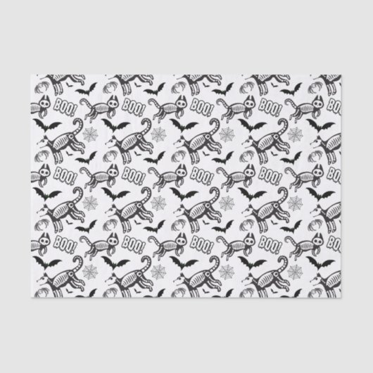 Papier Mousseline Squelette blanc animaux (Recto)