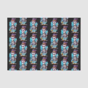 Papier Mousseline Squelette cool dans un haut Motif Halloween Hat