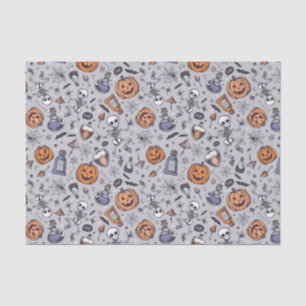 Papier Mousseline Squelette d'Halloween vintage et Motif de potions