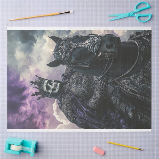 Papier Mousseline Squelette gothique Decoupage Steampunk (Artisanat)