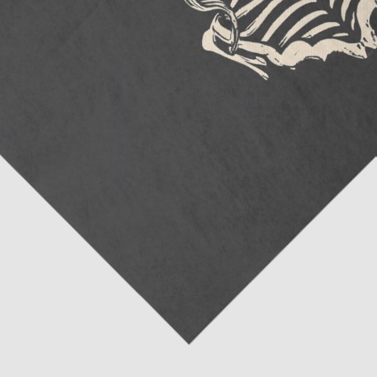 Papier Mousseline Squelette gothique rose couple mariage (Détail)