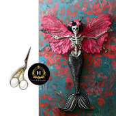 Papier Mousseline Squelette gothique Sirène Skull Decoupage