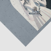 Papier Mousseline Squelette gris Halloween Mariage gothique (Détail)