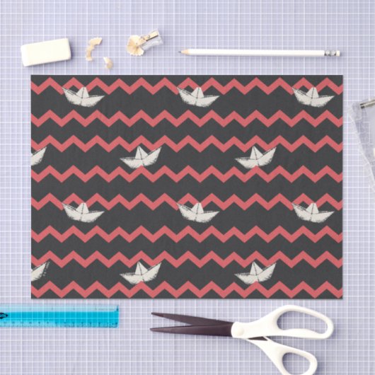Papier Mousseline SS Georgie Boat Chevron Motif (Artisanat)