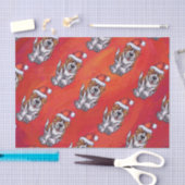 Papier Mousseline St Bernard en Motif Casquette sur rouge (Artisanat)