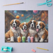 Papier Mousseline St Bernard Puppies et Milkshakes (Artisanat)