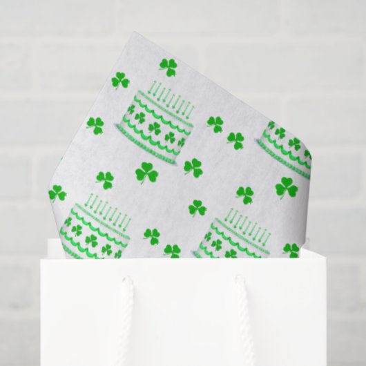 Papier Mousseline St. Patrick's Birthday Cake Pattern (Sac cadeau)
