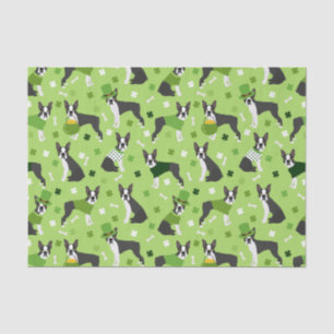 Papier Mousseline St. Patrick's Day Boston Terrier