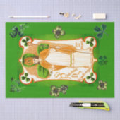 PAPIER MOUSSELINE ST.PATRICK'S DAY SHAMROCKS VERTS ET TRINITÉ (Artisanat)