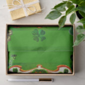 PAPIER MOUSSELINE ST.PATRICK'S DAY SHAMROCKS VERTS ET TRINITÉ (Cadeau)