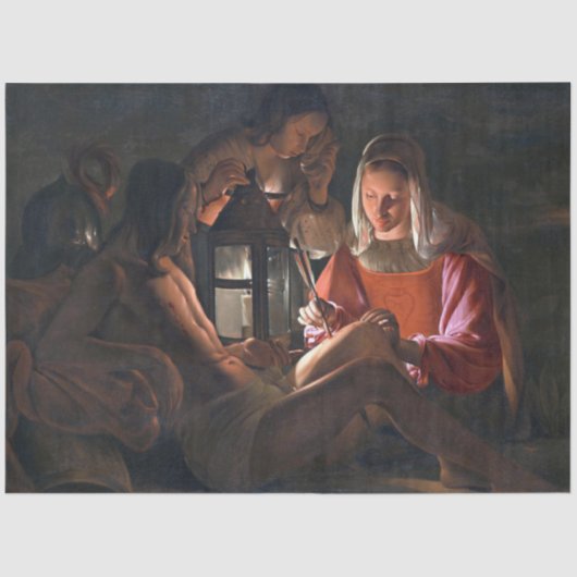 Papier Mousseline St. Sebastian Embracé par Irène, La Tour (Recto)