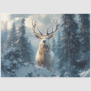 Papier Mousseline Stag blanc dans la Découpage Art Bois d'hiver