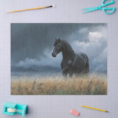 Papier Mousseline Stallion friésien noir Dramatique Découpage (Artisanat)