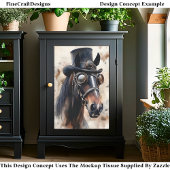 Papier Mousseline Stallion Steampunk Victorian Horse DF2R Découpage