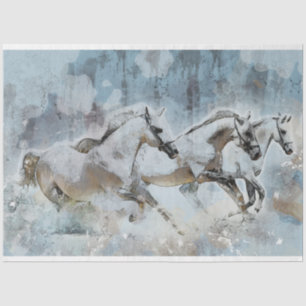 Papier Mousseline Stampede Cheval Sauvage Western Découpage Art