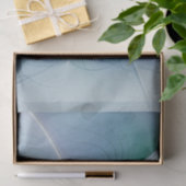 Papier Mousseline Standing Ovations, Abstract Blue Turquoise Fractal (Cadeau)