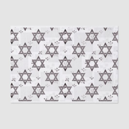 Papier Mousseline Star Of David Grey White | (Recto)