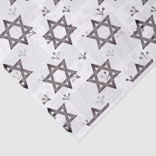 Papier Mousseline Star Of David Grey White | (Détail)