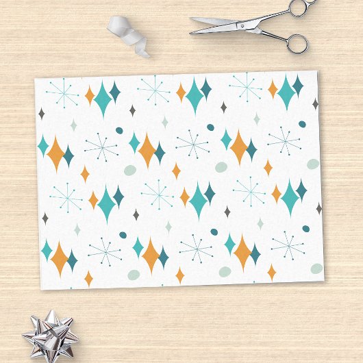 Papier Mousseline Starburst Motif moderne du milieu du siècle