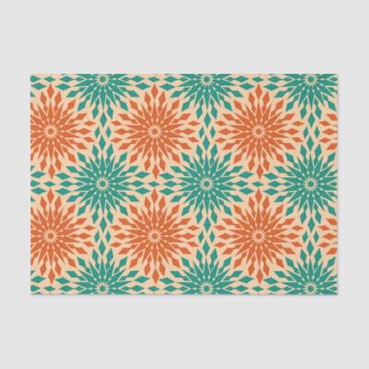 Papier Mousseline Starburt génial Teal et conception orange (Recto)