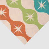 Papier Mousseline Starburts rétro du milieu du siècle sur un motif o (Détail)