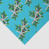 Papier Mousseline Starfish à Holly Aqua Noël bleu (Détail)