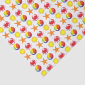Papier Mousseline Starfish Crab Beachball Summer Sunshine Beach (Détail)