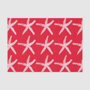 Papier Mousseline Starfish Motif Beach Christmas Red White 2020
