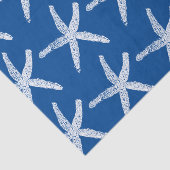 Papier Mousseline Starfish Motif Beach Nautical Coastal Navy Bleu (Détail)