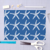 Papier Mousseline Starfish Motif Beach Nautical Coastal Navy Bleu (Artisanat)