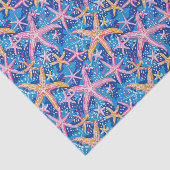 Papier Mousseline Starfish Motif rose et bleu découpage (Détail)