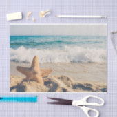 Papier Mousseline Starfish sur une plage de sable Photo (Artisanat)
