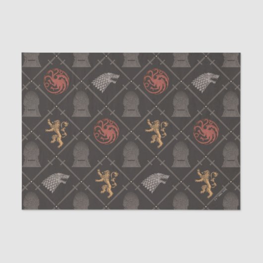 Papier Mousseline Stark, Lannister, Targaryen, Motif du Trône de fer (Recto)