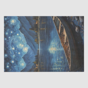 Papier Mousseline "Starlit Drift : Pêcher sous le Cosmos