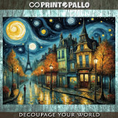 Papier Mousseline Starry night à Paris - Un hommage à V. Van Gogh