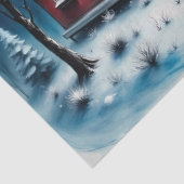 Papier Mousseline Starry Night Cottage Winter Wonderland Découpage (Détail)