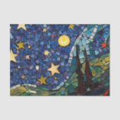 Papier Mousseline Starry Night Mosaic Découpage Crafting (Recto)