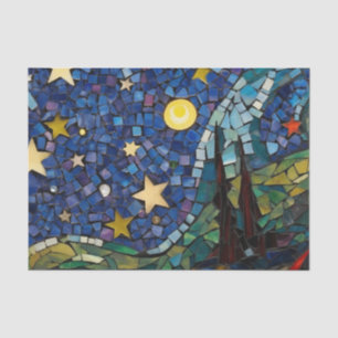 Papier Mousseline Starry Night Mosaic Découpage Crafting