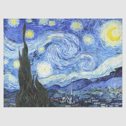 Papier Mousseline Starry Night Van Gogh Impressionnisme Papier papie (Recto)