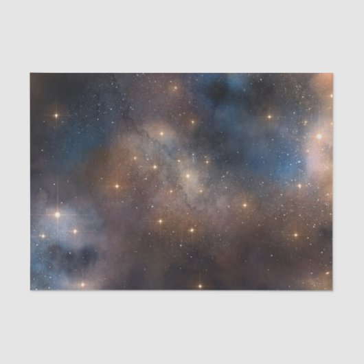 Papier Mousseline Starry Stars Space Galaxy Blue Black Motif (Recto)