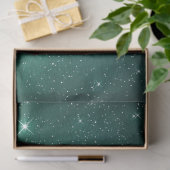 Papier Mousseline Starry twilight celestial night sky green (Cadeau)