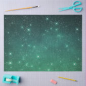 Papier Mousseline Starry twilight celestial night sky green (Artisanat)