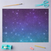 Papier Mousseline Starry twilight celestial night sky purple blue (Artisanat)