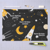 Papier Mousseline Stars Moon Space Rocket Anniversaire (Artisanat)